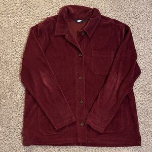 Lands' End Corduroy Shirt-Jacket in Maroon